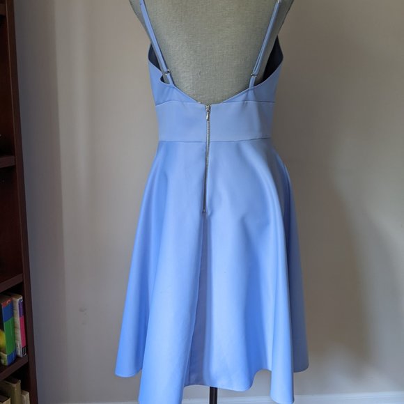 like new - light blue A line wedding guest dress -  midi/knee length - Picture 4 of 8